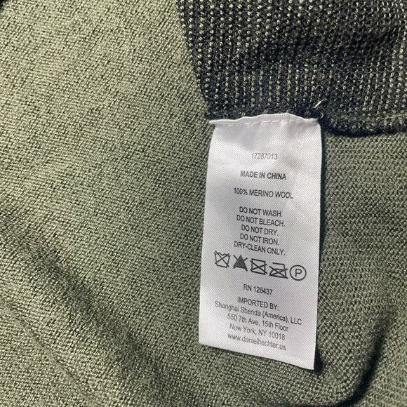 Daniel Hechter Merino Wool Crewneck Sweater Textured Knit Gradient Green Small - Picture 8 of 11